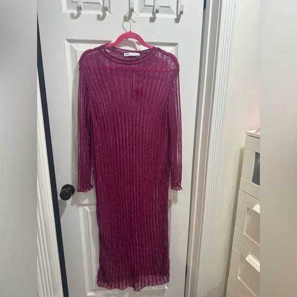 black and white striped dress with long sleeves Fifteen Twenty Maddie Long Sleeve Midi Dress - Stripe